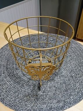 Dolly Parton Brand Gold Butterfly Wire Decorative Basket - Home Accents